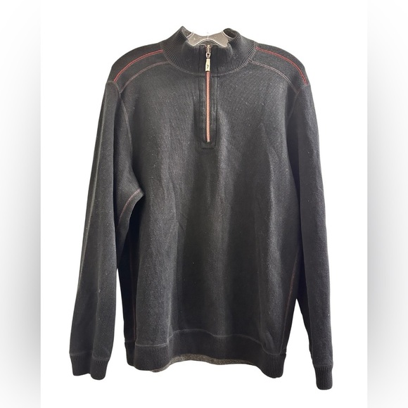 Tommy Bahama Mens Reversible Black‎ 1/4 Zip Pullover Sweater Size Medium - Picture 2 of 11